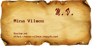 Mina Vilmos névjegykártya
